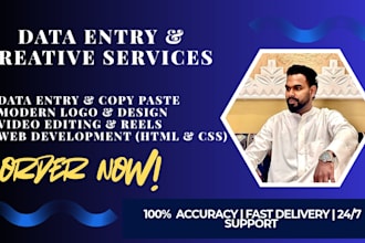 do data entry, copy paste, logo design, video editing