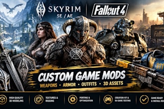 create custom skyrim se, ae weapons, armor and fallout 4 mods
