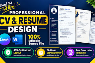 design a modern professional resume CV in canva