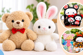 design custom plushie, stuffed animal and soft toy designs