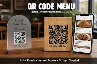 design a custom qr code menu and digital menu for restaurant