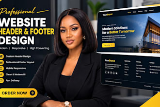 design a modern website header and footer for your website