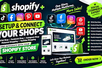 set up tiktok shop facebook instagram pinterest youtube shop or shopify store