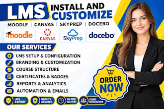 install and customize a professional moodle lms canvas lms skyprep lms docebo