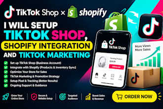 setup tiktok shop, shopify integration and tiktok marketing