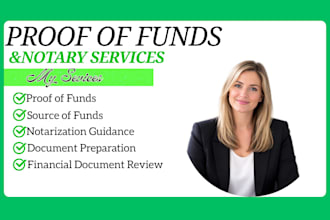 prepare proof of funds documents with notarization
