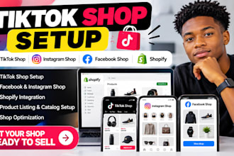 setup tik tok shop, instagram shop, facebook shop and shopify integration