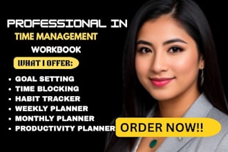 create a time management workbook and productivity planner for professionals