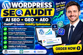 wordpress SEO audit ai gmb GEO, aeo, chatgpt gemini visibility optimization llm