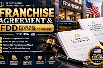 draft franchise agreement, fdd and franchise disclosure document for USA