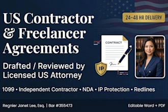 draft a US independent contractor agreement with IP protection