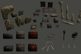 create ps1 ps2 psx low poly 3d game assets props characters vehicles retro model