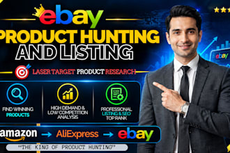 do ebay product hunting and SEO listing