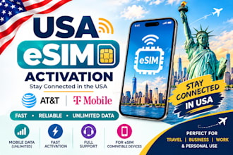 setup and activate your USA esim for travel and work