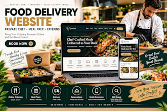 design food delivery private chef meal prep business landing page website