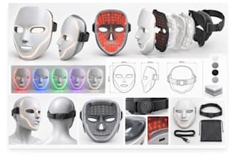 design an led face mask 3d cad model ready for production