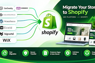 clone website godaddy to shopify woocommerce to shopify squarepspace to shopify