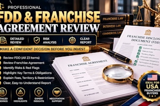 review fdd, franchise disclosure document and franchise agreement