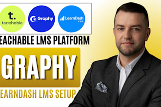 build learndash lms setup, graphy and teachable lms platform for online courses