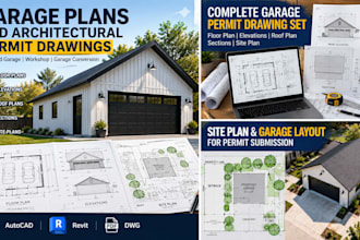 draft garage plans and architectural permit drawings