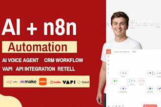 n8n automation, make com, zapier, with API vapi retell voice agent