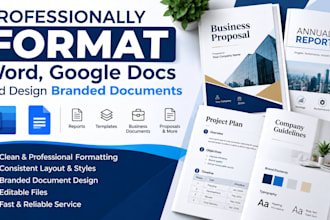 professionally format word, google docs and design branded document