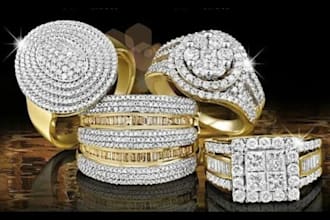 design 3d cad jewelry wedding band, wedding ring engagement ring and pendants