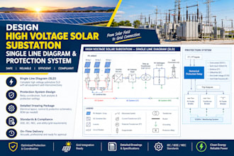 esign high voltage solar substation single line diagram and protection system