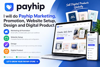 do payhip marketing promotion website setup design digital product promotion