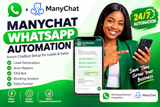 create whatsapp and facebook chatbot in manychat