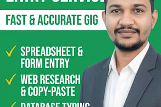 be your expert data entry specialist and virtual assistant
