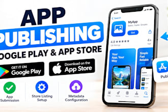 publish your app on google play store and app store