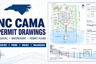 create north carolina cama permit drawings, coastal site plans