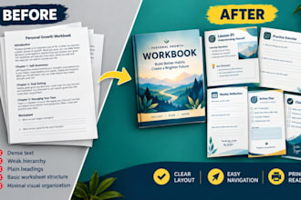 design educational workbook, ebook formatting, printable canva workbook design