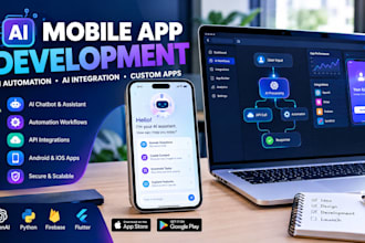 develop ai flutter mobile app with ai automation ai chatbot developement