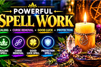 cast powerful healing spell, curse removal, good luck spell, protection spell