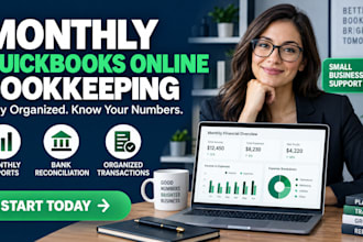 do monthly book keeping in quickbooks online for your business