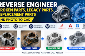 reverse engineer broken parts, legacy parts, replacement parts and photo to cad