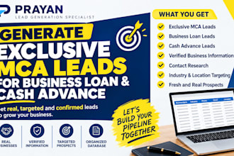 generate exclusive mca leads for business loan and cash advance