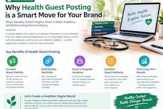 provide high quality health guest post and backlinks