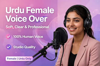 do professional female voice over in urdu and hindi in soft voice