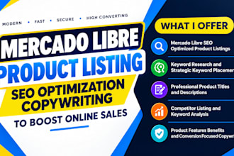 mercado libre product listing SEO optimization copywriting to boost online sales