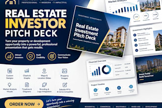 design a real estate investor pitch deck and property investment presentation