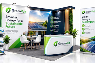 design exhibition booth, trade show booth, kiosk design and banner graphics