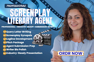 prepare screenplay query letter, synopsis, pitch package for literary agents