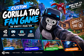 create a custom gorilla tag fan game in unity for VR