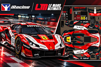 design lamborghini, ferrari, porsche, iracing, lmu custom racing livery