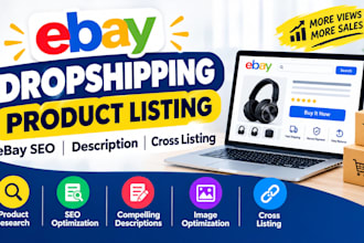 ebay dropshipping product listing ebay SEO description cross listing
