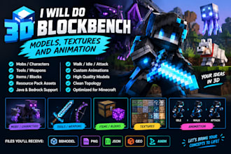 do 3d blockbench models, textures and animation