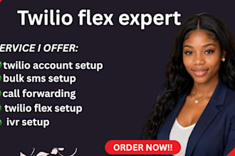 setup twilio flex call center call fowarding ivr routing bulk sms